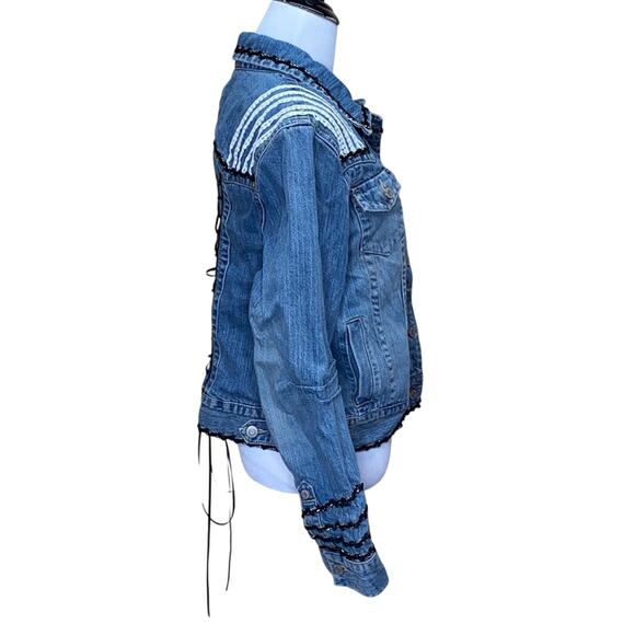 Sonoma Upcycled Lace Up Back Craft Jean Jacket - Picture 16 of 16